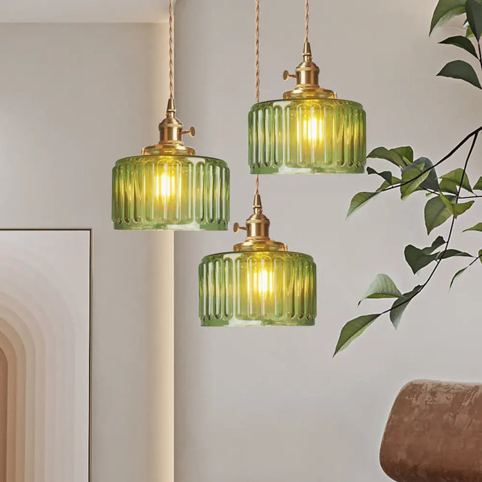 Vintage Stunning Cylinder Glass Pendant Light - Simprolos