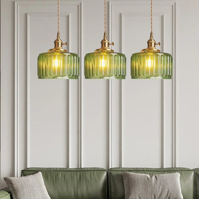 Vintage Stunning Cylinder Glass Pendant Light - Simprolos