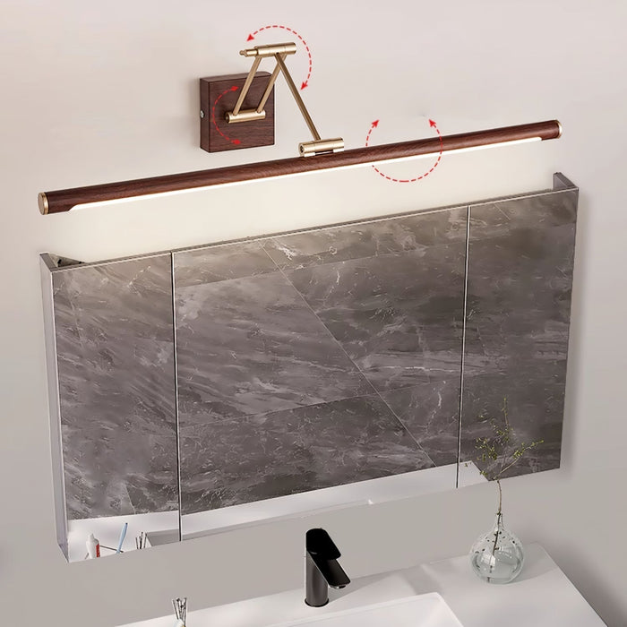 Walnut Color Linear Adjustable Wall Light - Simprolos