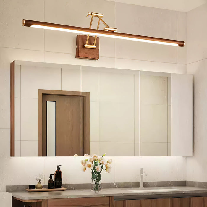 Walnut Color Linear Adjustable Wall Light - Simprolos