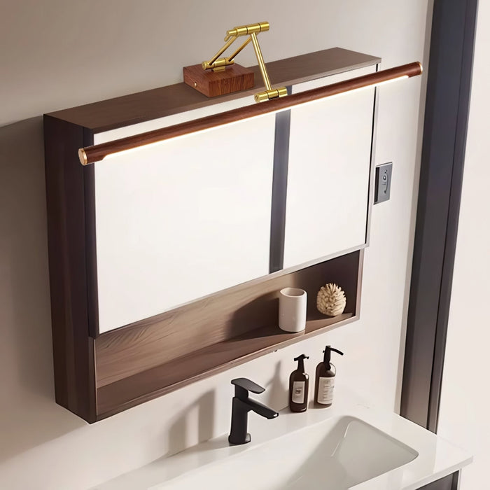 Walnut Color Linear Adjustable Wall Light - Simprolos