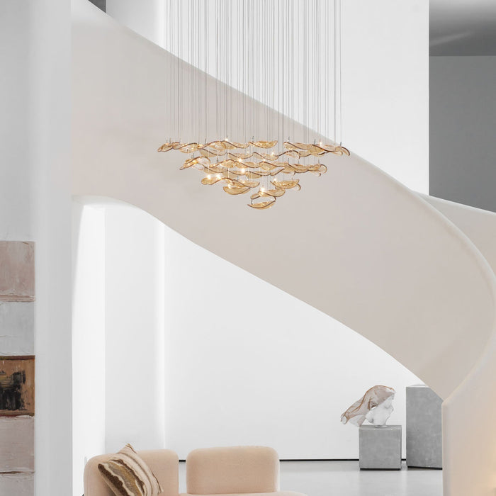 Wave Floating Leaf Chandelier - Simprolos