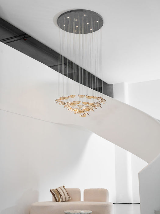 Wave Floating Leaf Chandelier - Simprolos