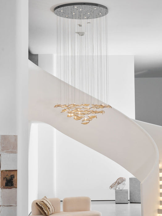 Wave Floating Leaf Chandelier - Simprolos