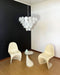 White Glass Disc Chandelier - Simprolos