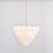White Glass Disc Chandelier - Simprolos