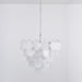 White Glass Disc Chandelier - Simprolos