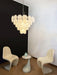 White Glass Disc Chandelier - Simprolos