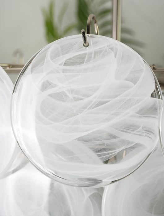 White Glass Disc Chandelier - Simprolos