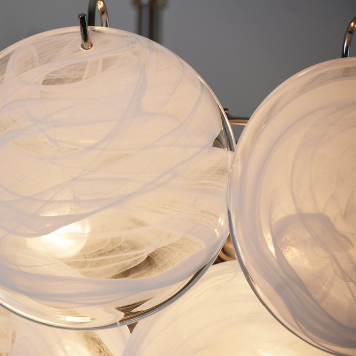 White Glass Disc Chandelier - Simprolos