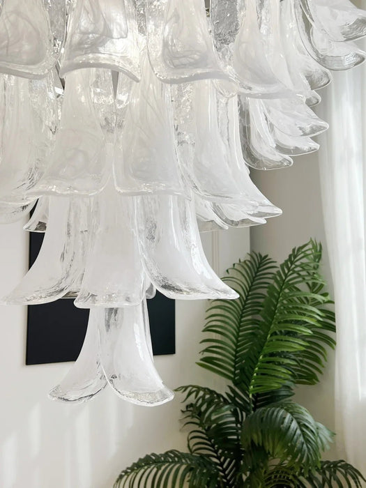 White Glass Petals Chandelier - Simprolos