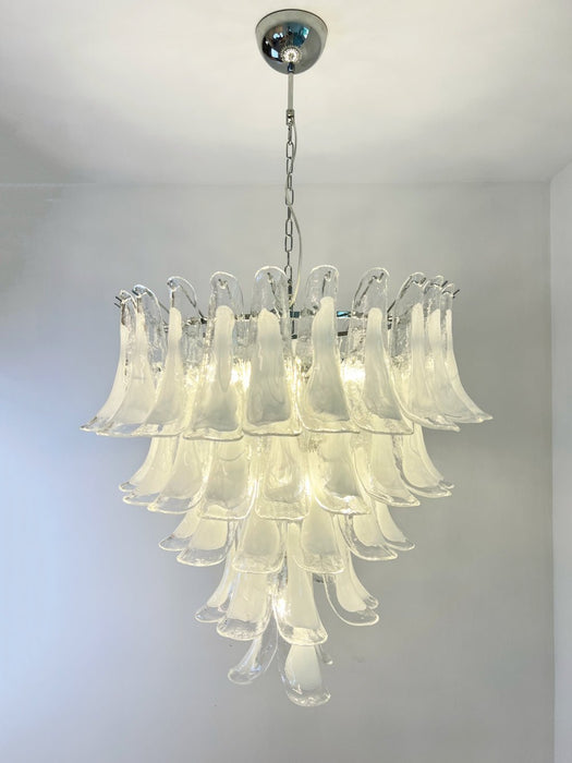 White Glass Petals Chandelier - Simprolos