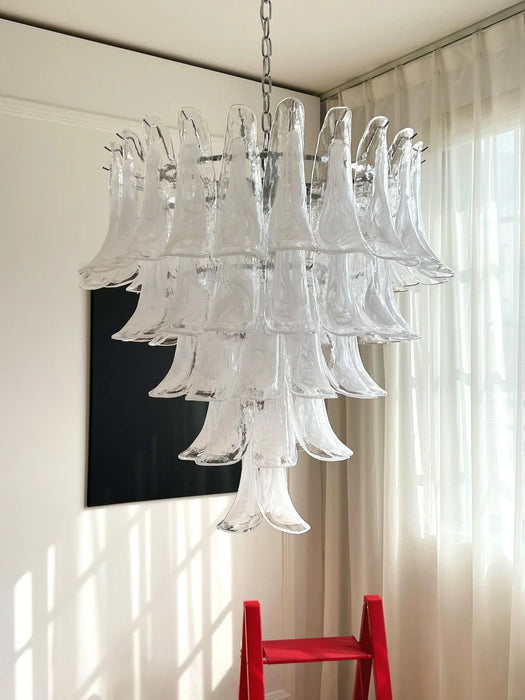 White Glass Petals Chandelier - Simprolos