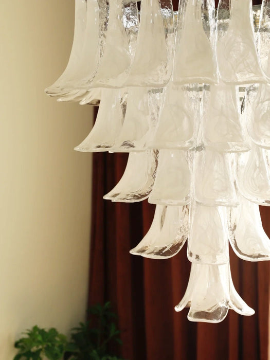White Glass Petals Chandelier - Simprolos