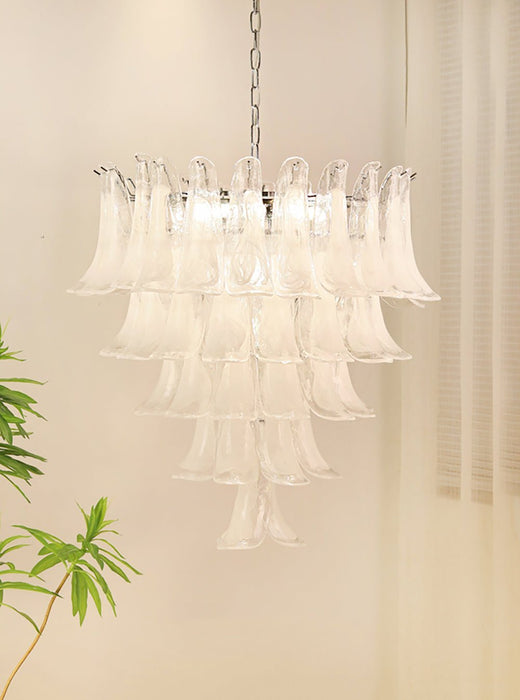 White Glass Petals Chandelier - Simprolos