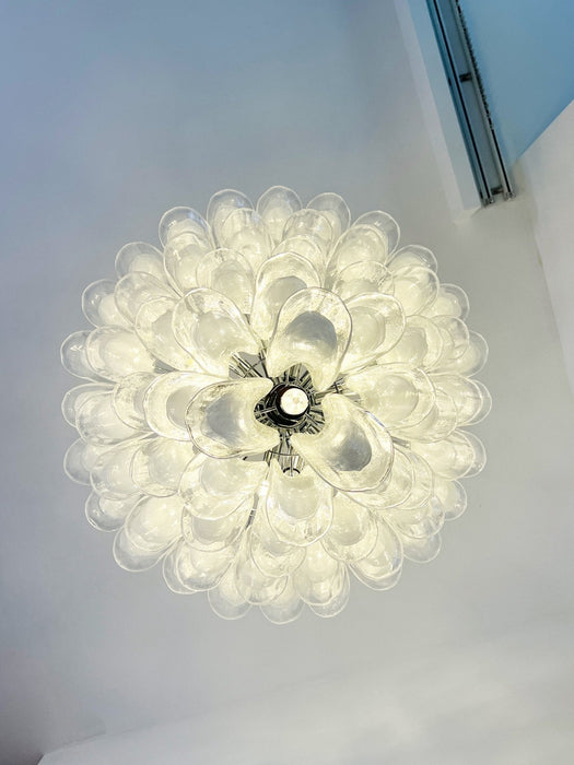 White Glass Petals Chandelier - Simprolos