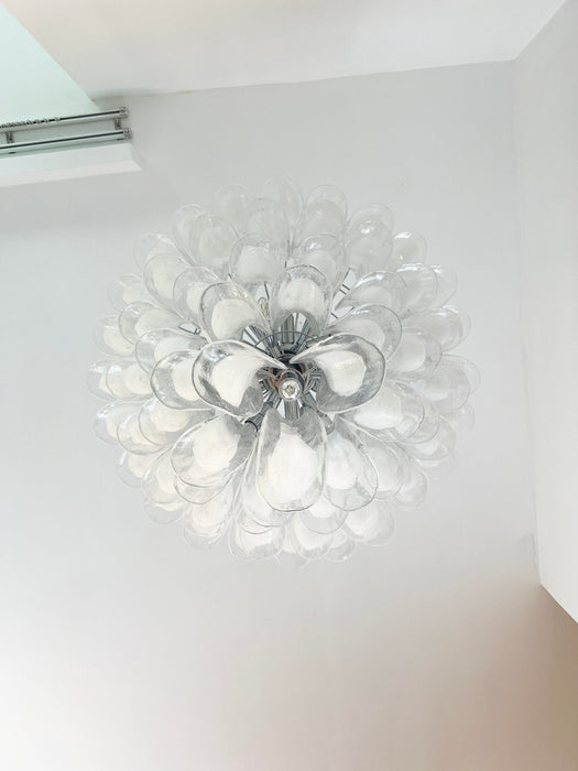 White Glass Petals Chandelier - Simprolos