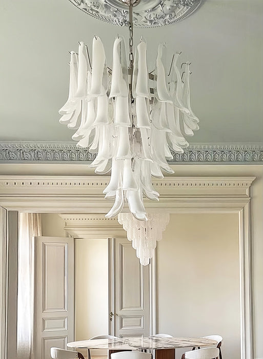 White Glass Petals Chandelier - Simprolos