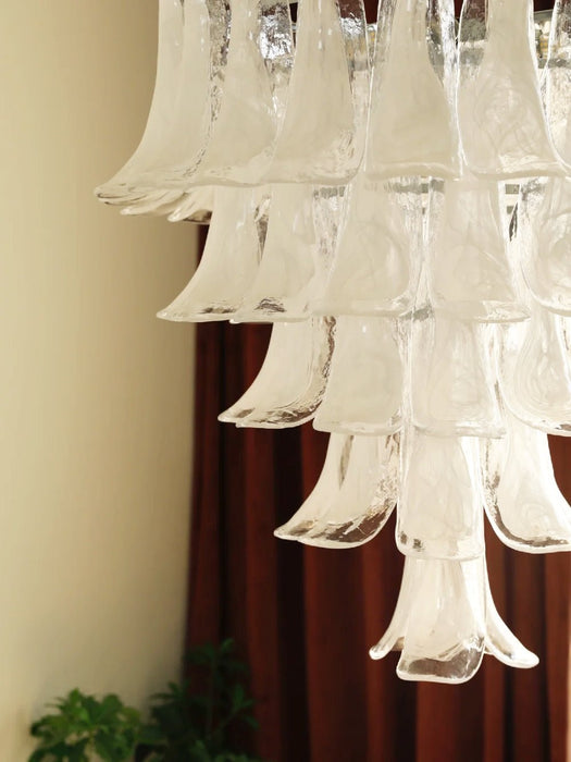 White Glass Petals Chandelier - Simprolos