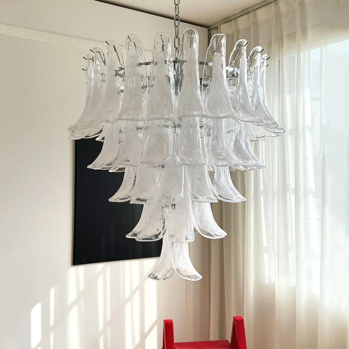 White Glass Petals Chandelier - Simprolos