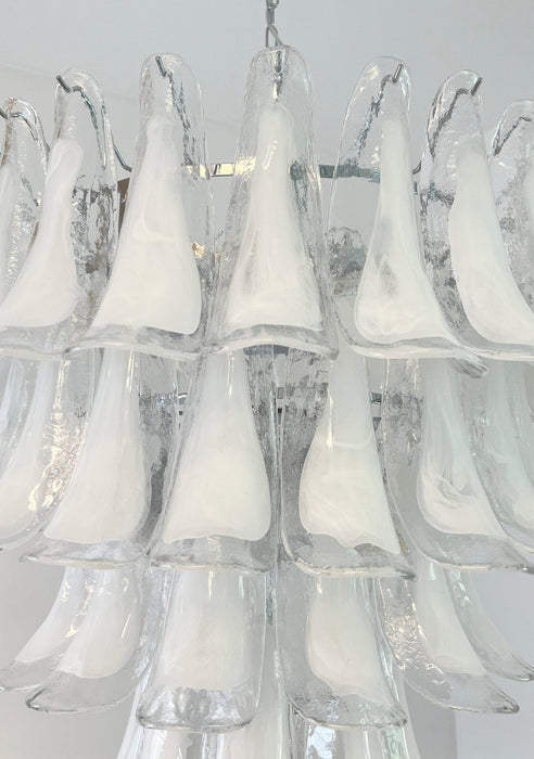 White Glass Petals Chandelier - Simprolos