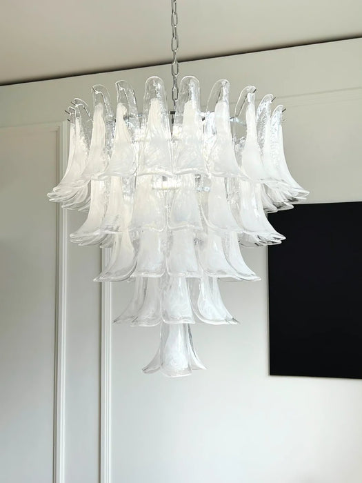 White Glass Petals Chandelier - Simprolos