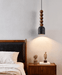 Wood Bead Travertine Pendant Light - Simprolos