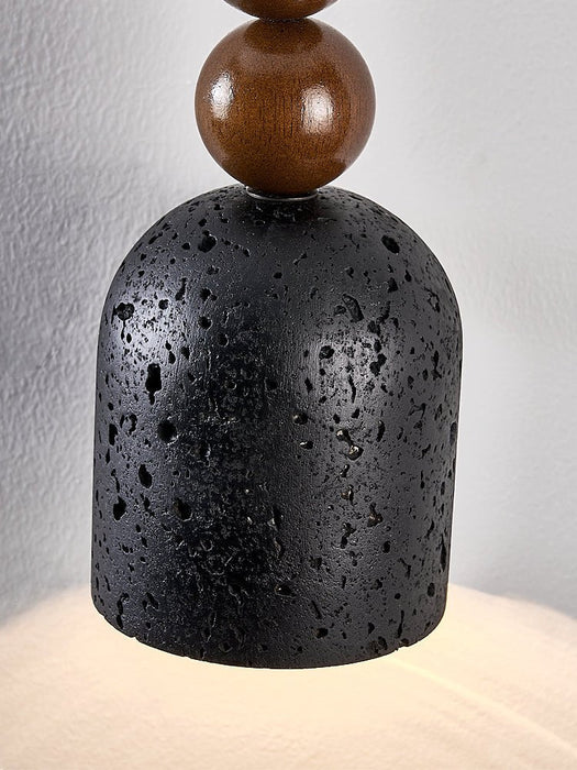 Wood Bead Travertine Pendant Light - Simprolos