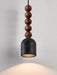 Wood Bead Travertine Pendant Light - Simprolos