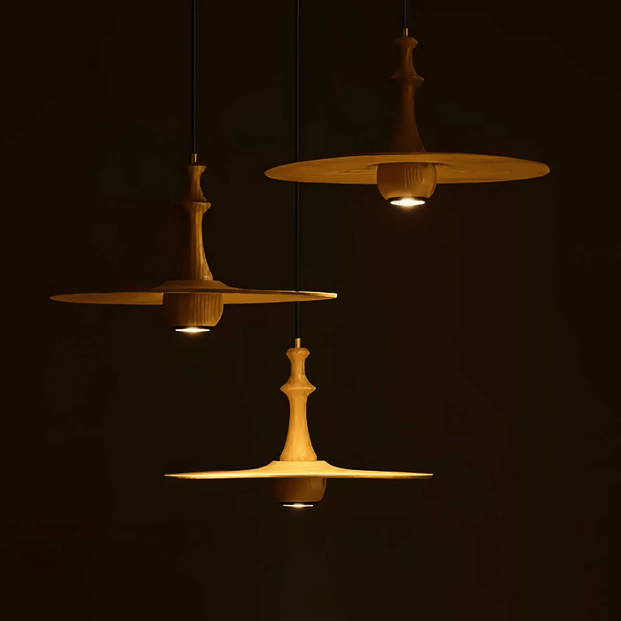 Wooden Spin Pendant Light - Simprolos