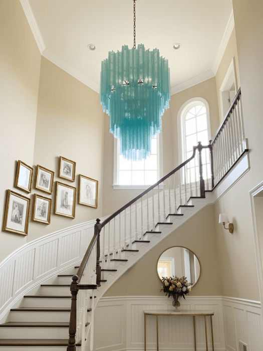Yellow Glass Tube Chandelier - Simprolos