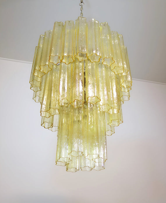 Yellow Glass Tube Chandelier - Simprolos