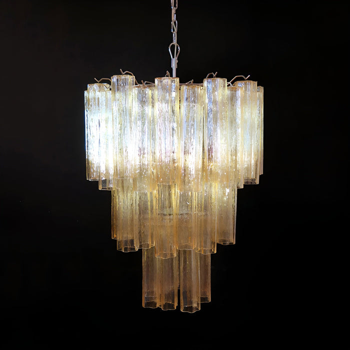 Yellow Glass Tube Chandelier - Simprolos