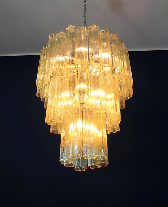 Yellow Glass Tube Chandelier - Simprolos