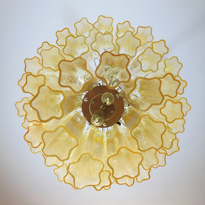 Yellow Glass Tube Chandelier - Simprolos