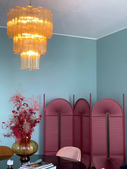Yellow Glass Tube Chandelier - Simprolos