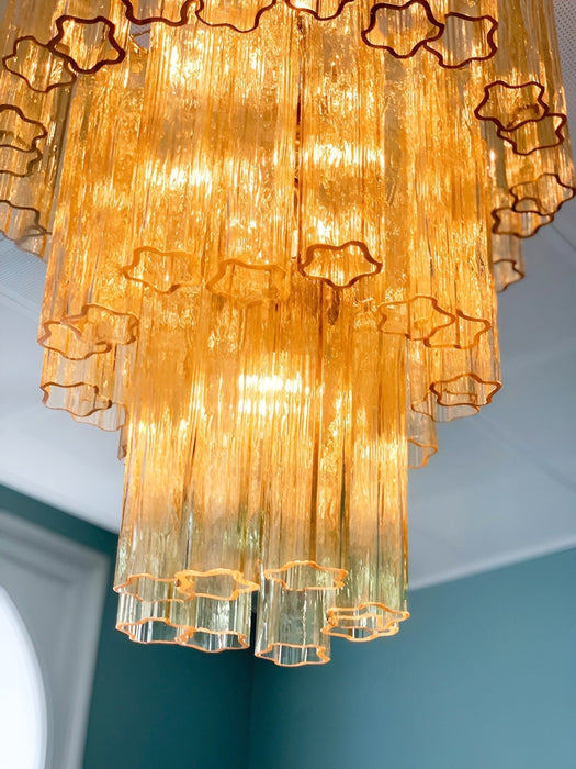Yellow Glass Tube Chandelier - Simprolos