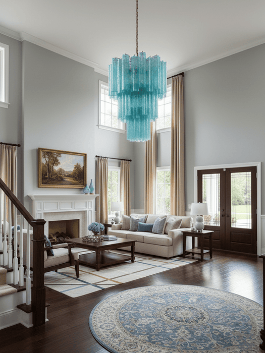 Yellow Glass Tube Chandelier - Simprolos