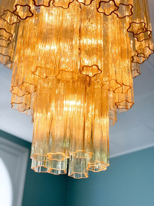 Yellow Glass Tube Chandelier - Simprolos