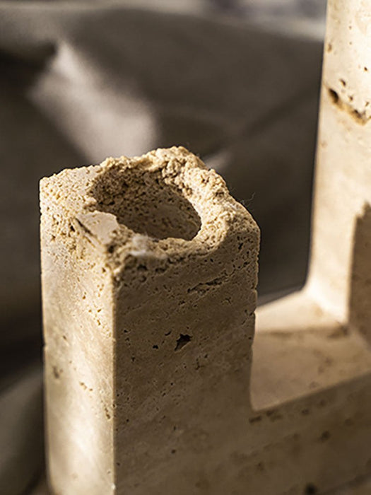 Yellow Travertine Candle Holder - Simprolos