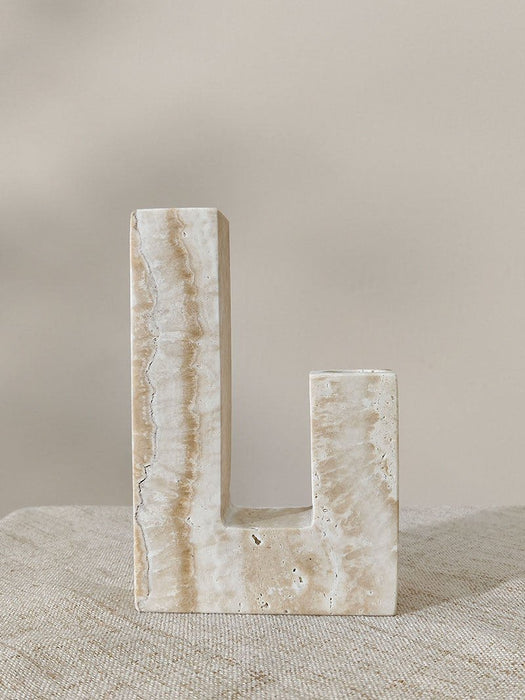 Yellow Travertine Candle Holder - Simprolos